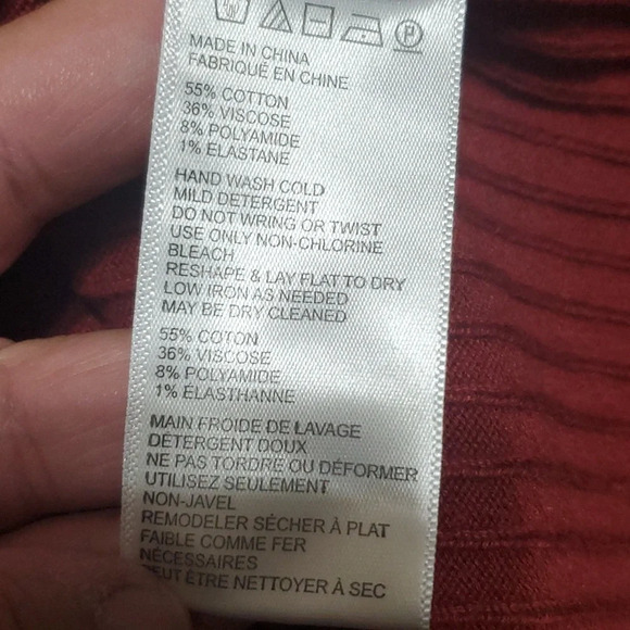 Free people knit ribbed stretch faux wrap skirt rust red euc - Picture 5 of 7